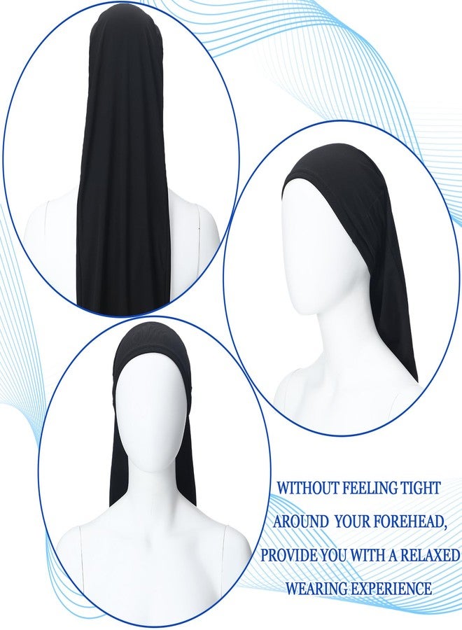 Twistover 4 Pcs Jumbo Dreadlock Cap 37'' Hair Dreads Head Wrap Loc Wraps for Dreads Hair Accessories for Men Women Sleeping(Black) - Image 5